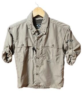 Drake Clothing Co. Tan Lightweight Roll-Tab Outdoor Shirt Jacket Size 10
